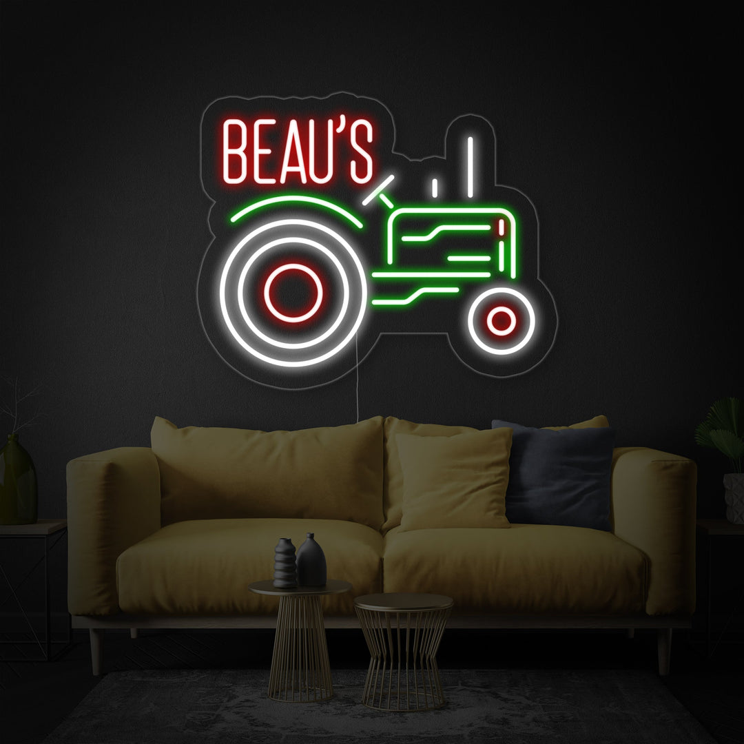 "Trattore Beau" Insegna al neon