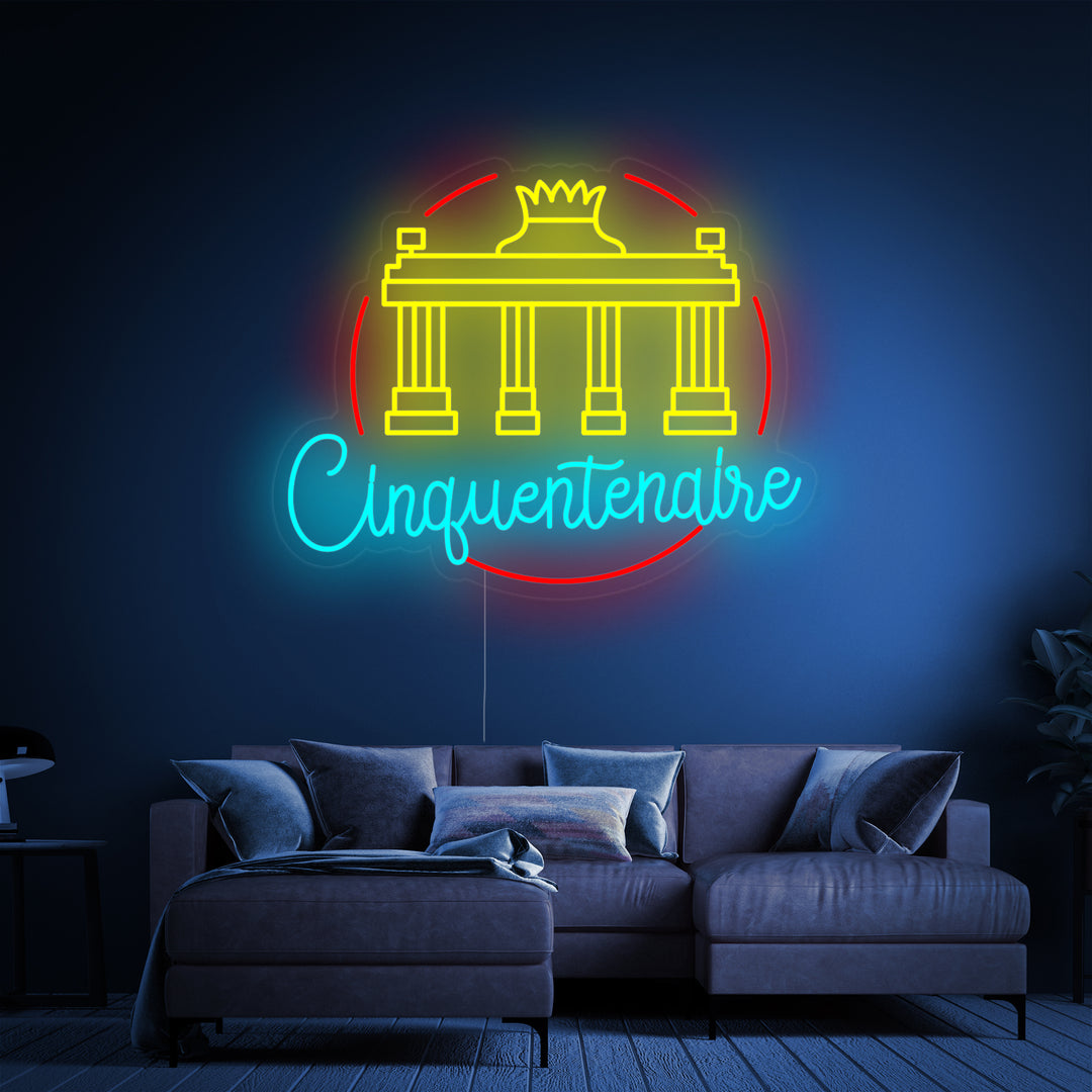 "Parco Del Cinquantenario A Bruxelles In Belgio" Insegna al neon