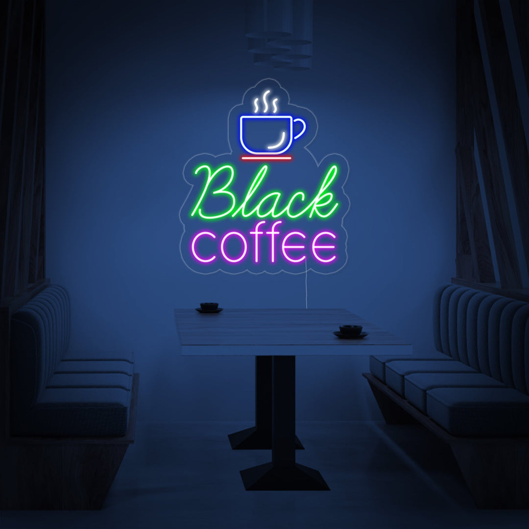 "Tazza da caffè, Black Coffee" Insegna al neon