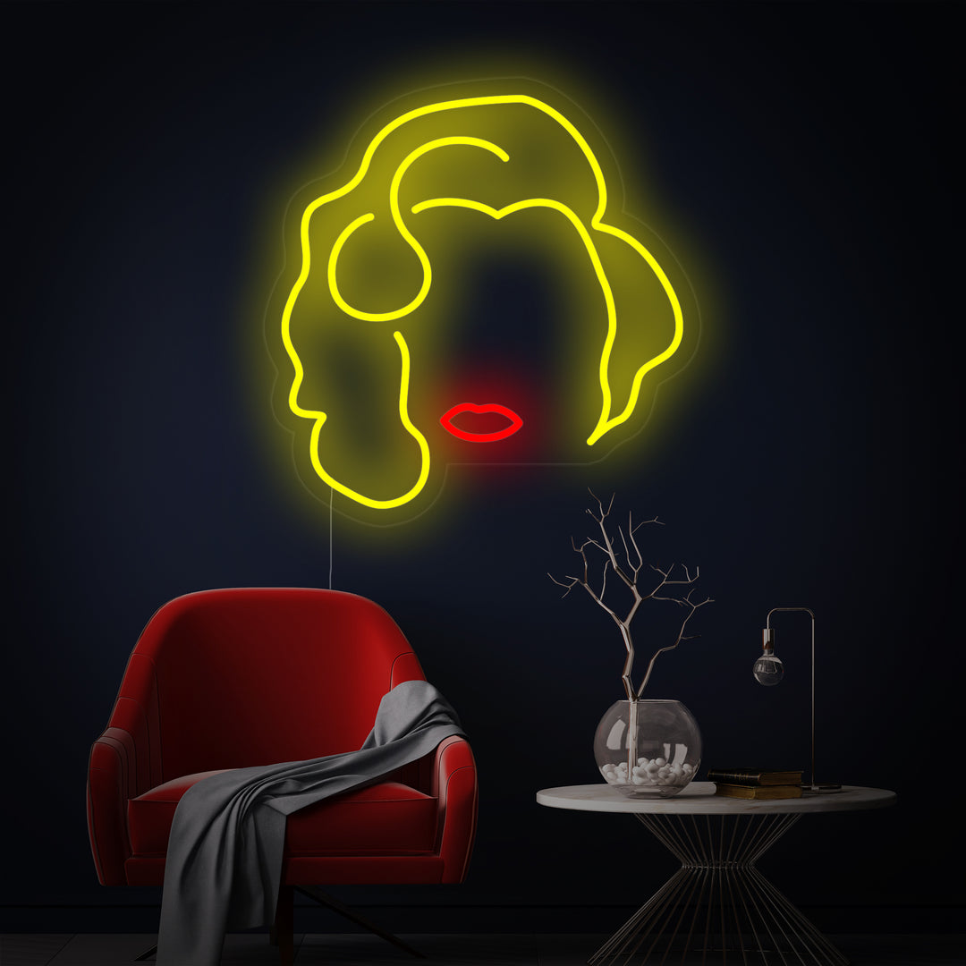 "Ragazza Bionda" Insegna al neon