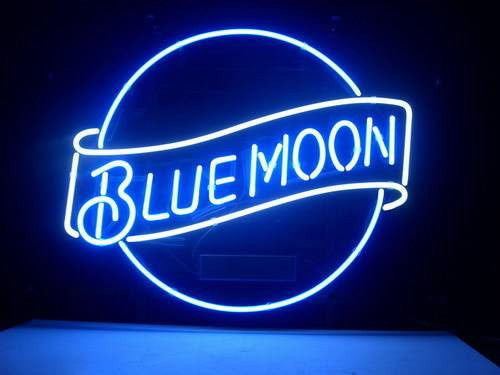 "Birra Lager Blue Moon" Insegna al neon