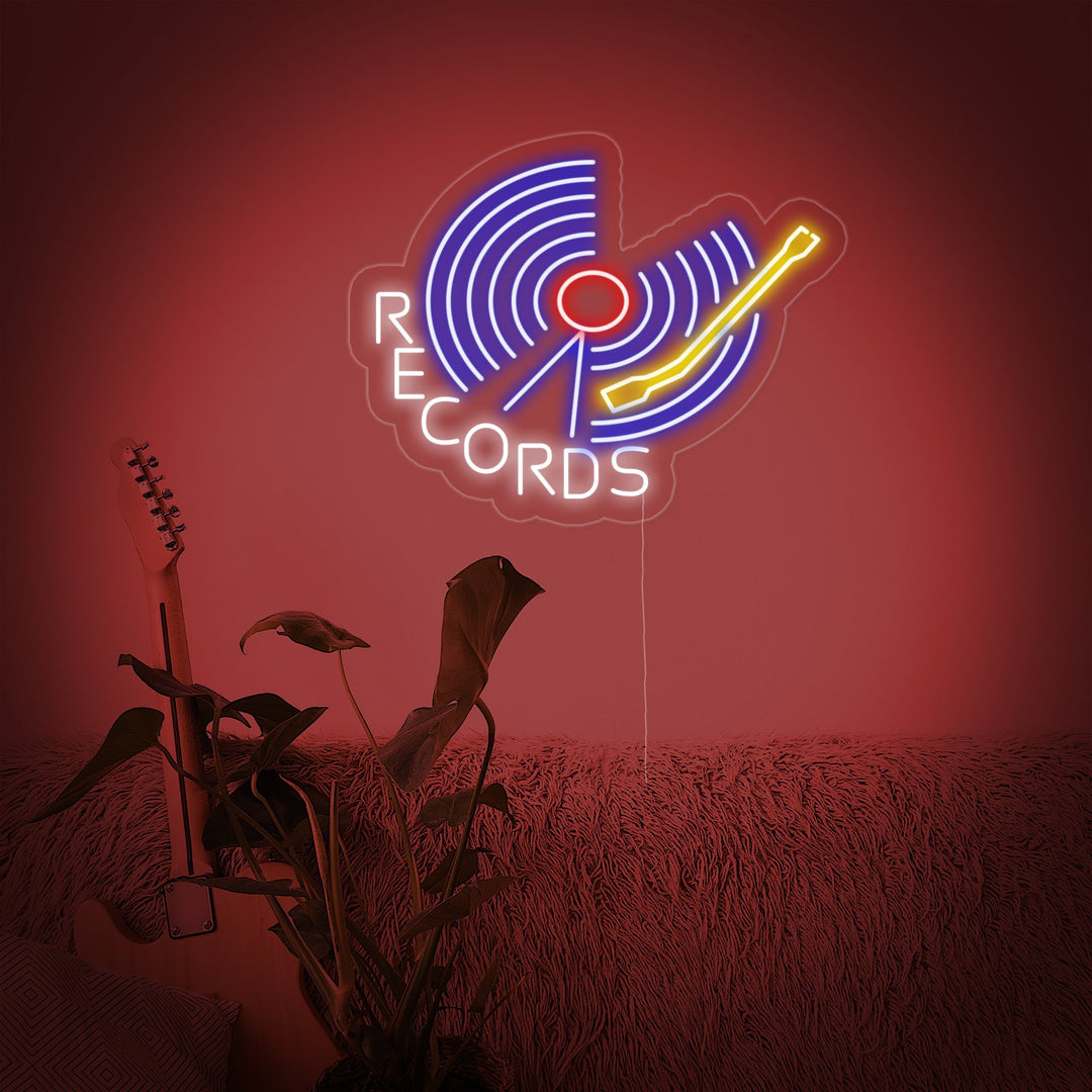 "Records" Insegna al neon