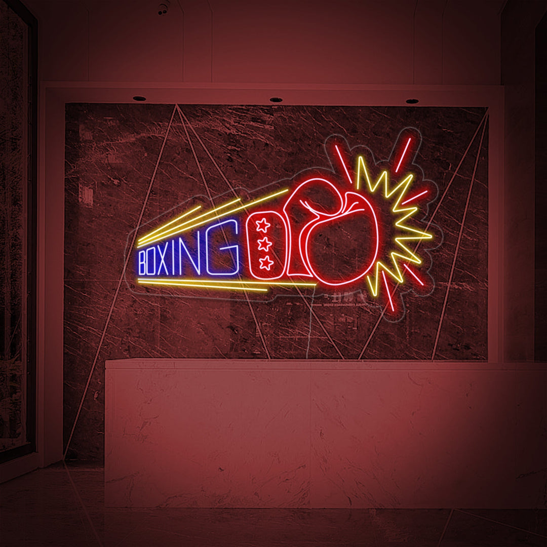"Boxing, Guanti da boxe" Insegna al neon