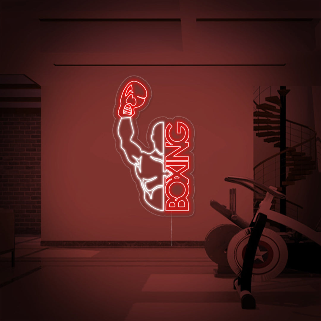 "Boxing, Uomo" Insegna al neon