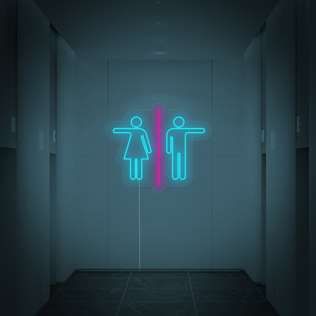 "WC Ragazzo E Ragazza" Insegna al neon