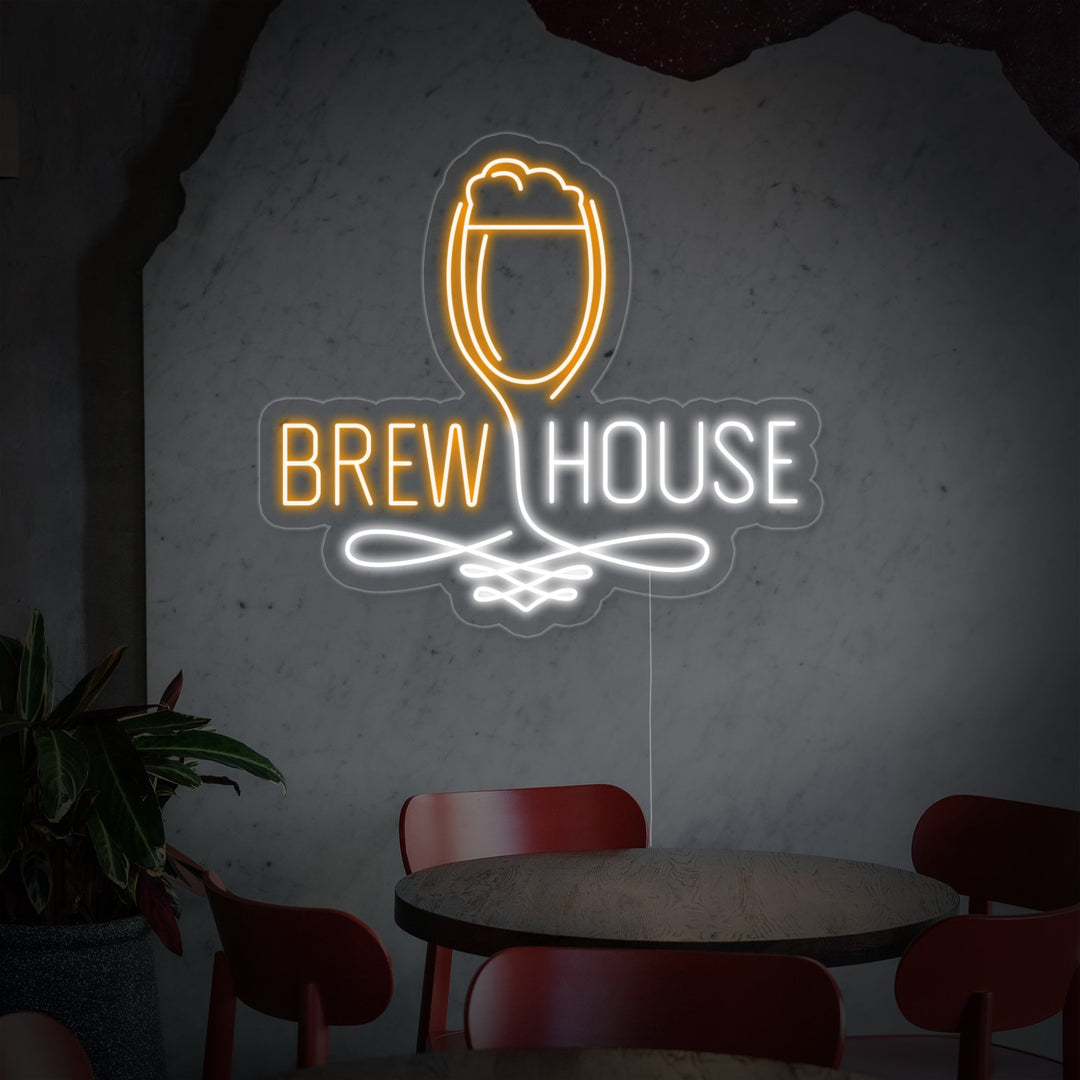 "Brew House Bicchiere" Insegna al neon