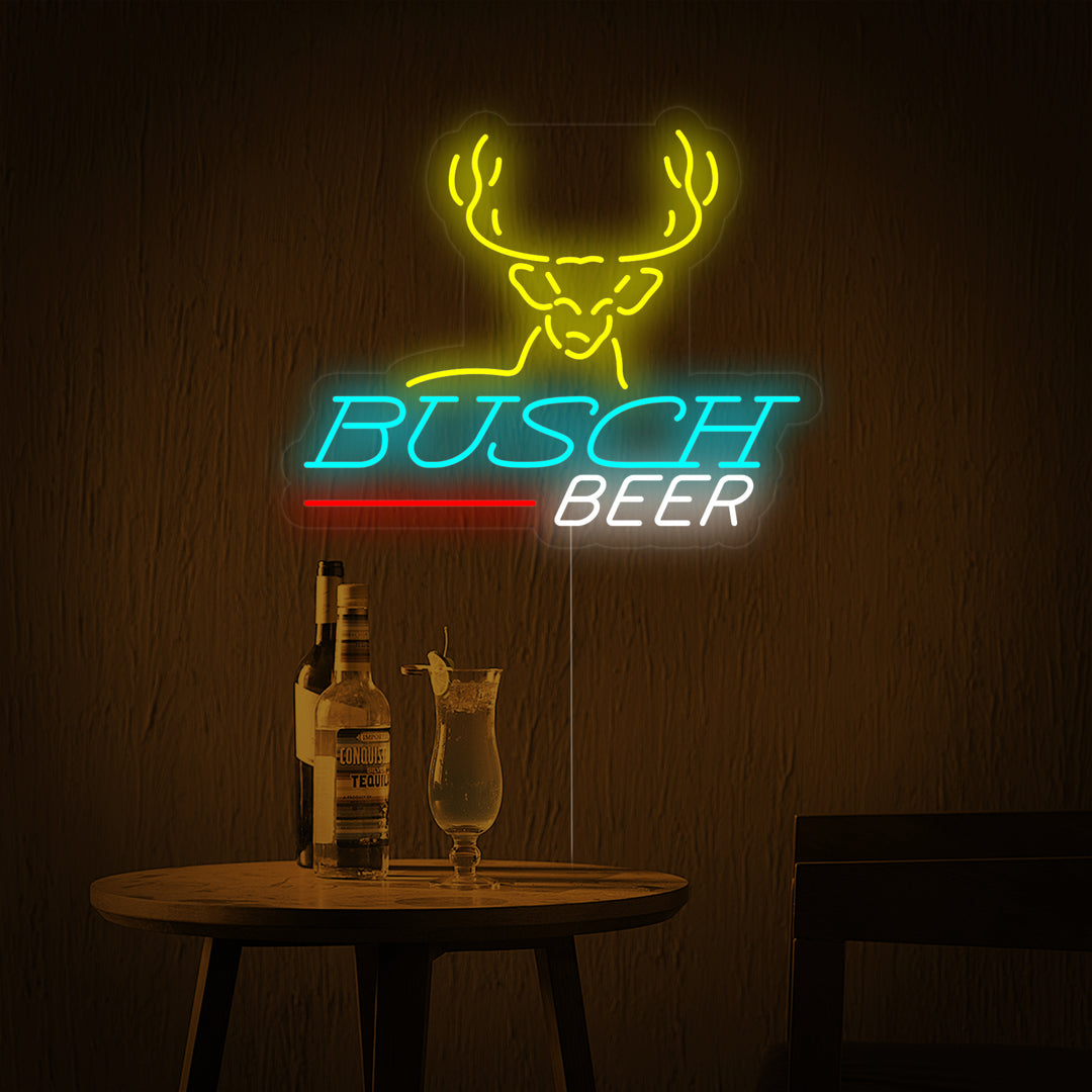 "Birra E Bar A Testa Di Cervo" Insegna al neon