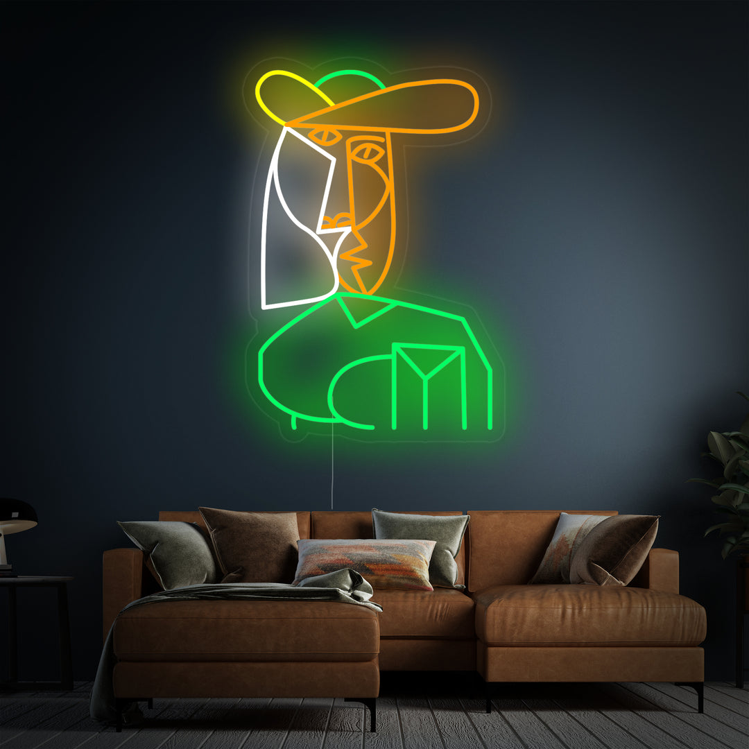 "Busto Di Donna Pablo Picasso" Insegna al neon