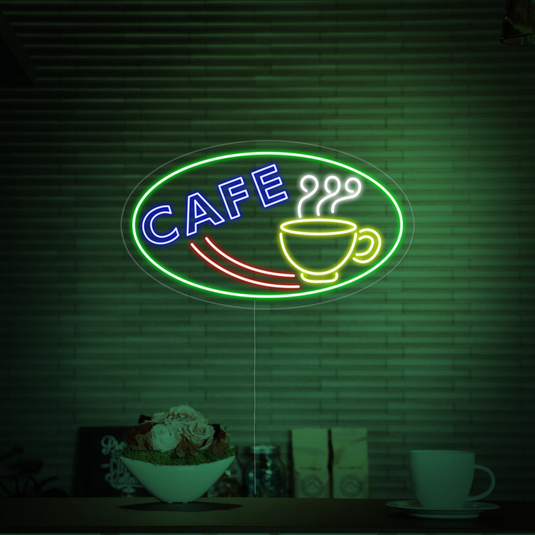 "cooffee, tazza da caffè" Insegna al neon