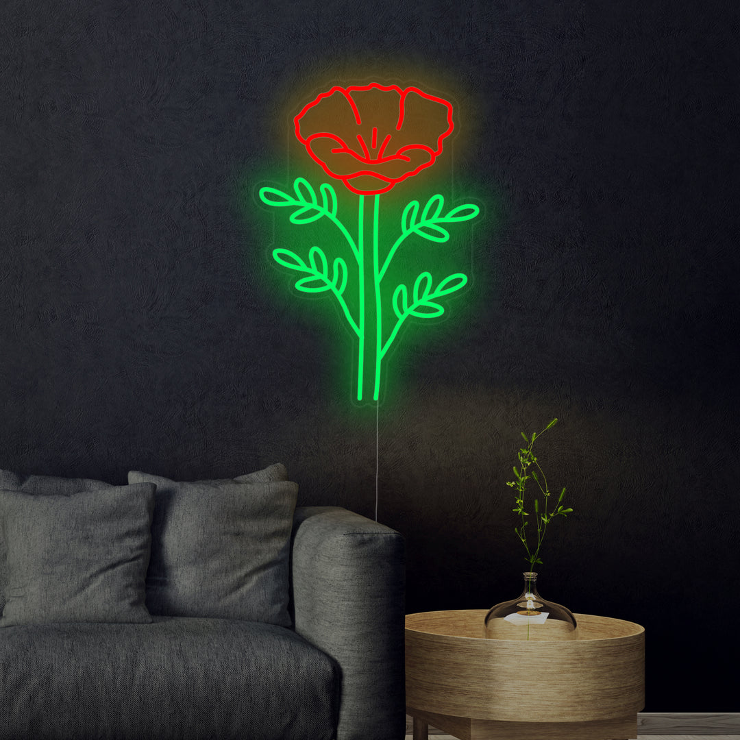 "Papavero Della California Papaver Rhoeas" Insegna al neon