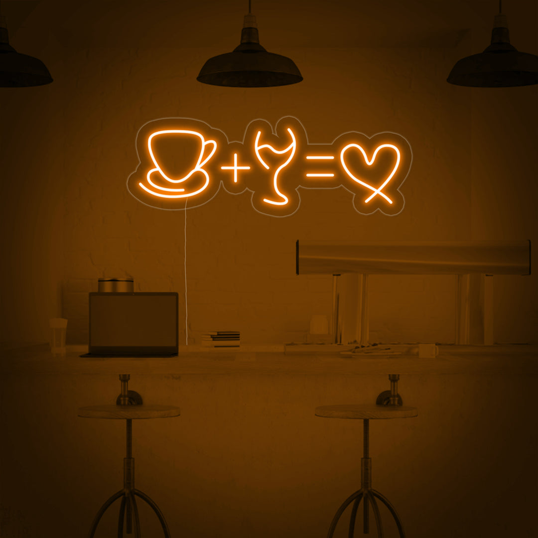 "Caffè Vino Amore" Insegna al neon