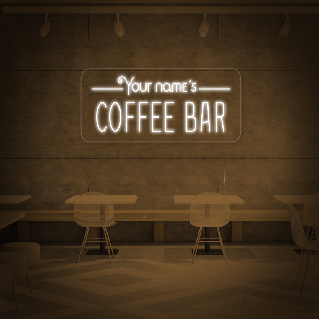 "Your Name's Coffee Bar" Insegna al neon