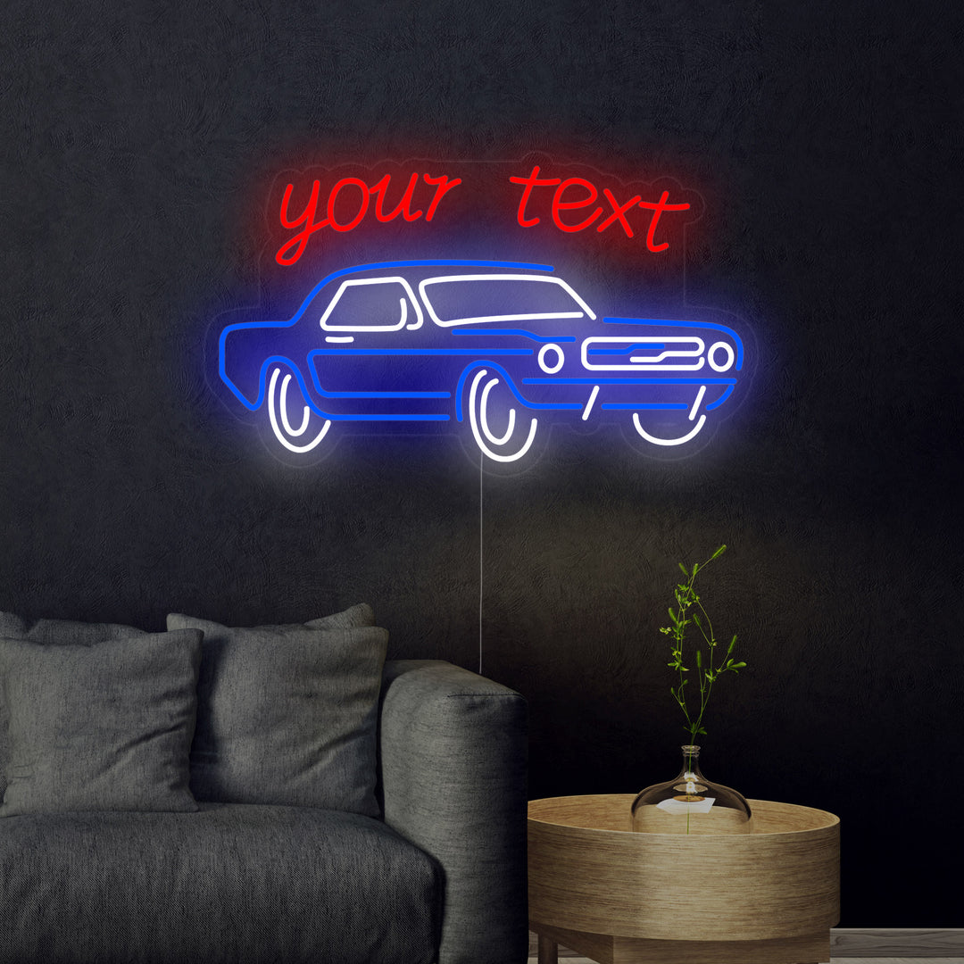 "Personalizza Il Tuo Testo Con La Forma Di Una Macchina" Insegna al neon