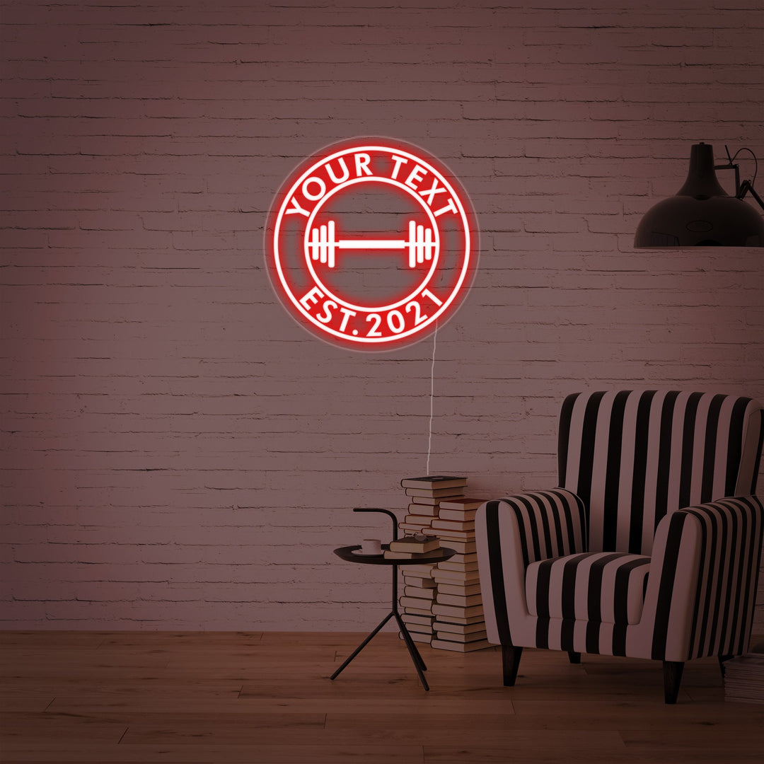 "Your Text, Fitness Personalizzato, Palestra Personalizzata" Insegna al neon