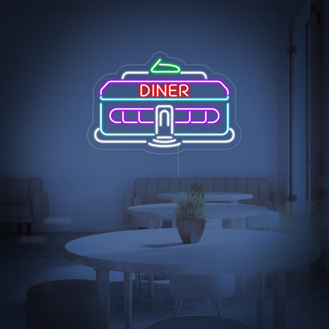 "Auto Diner 1950 Classico Ristorante Retrò" Insegna al neon