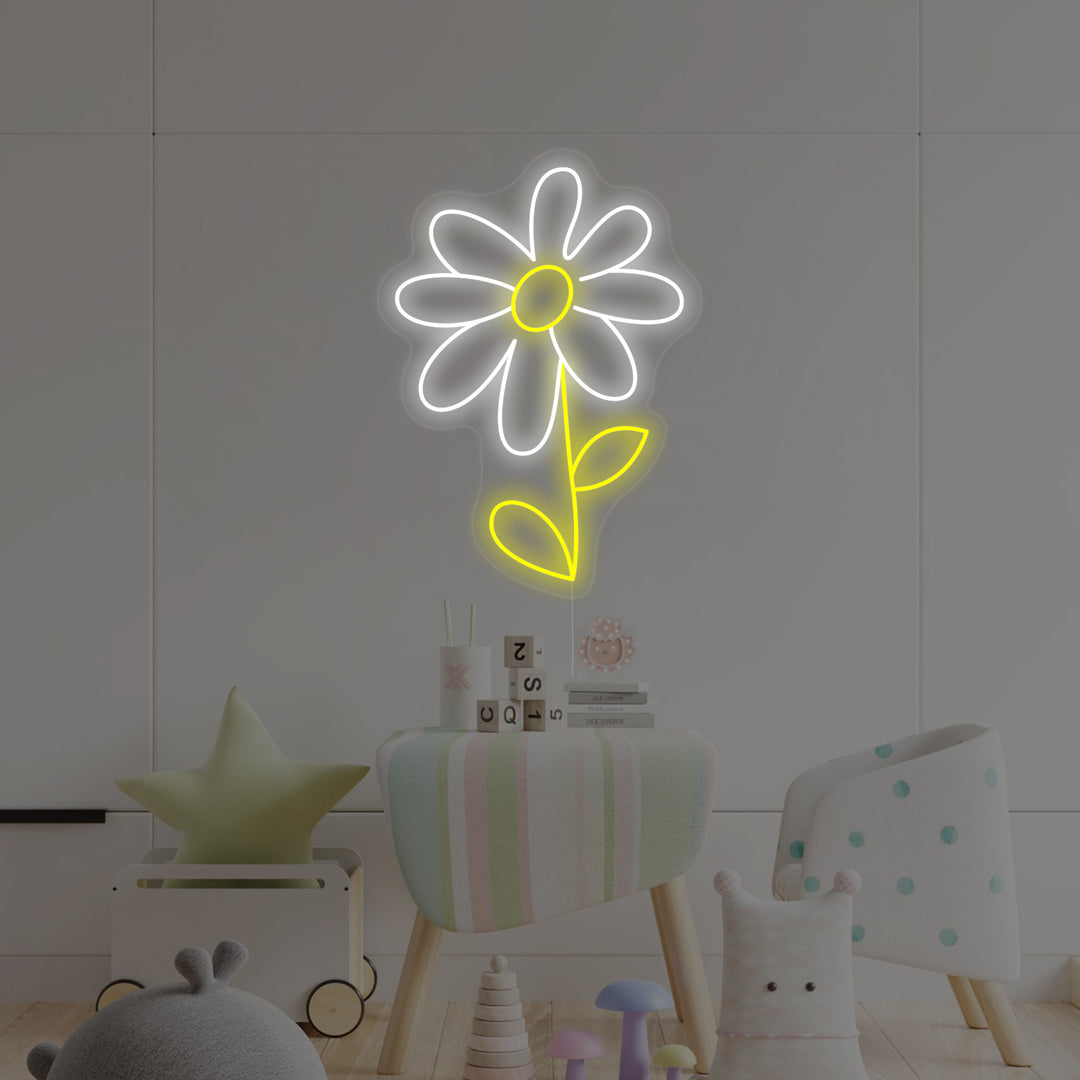 "Fiore Di Margherita, Decorazione Camera Dei Bambini" Insegna al neon