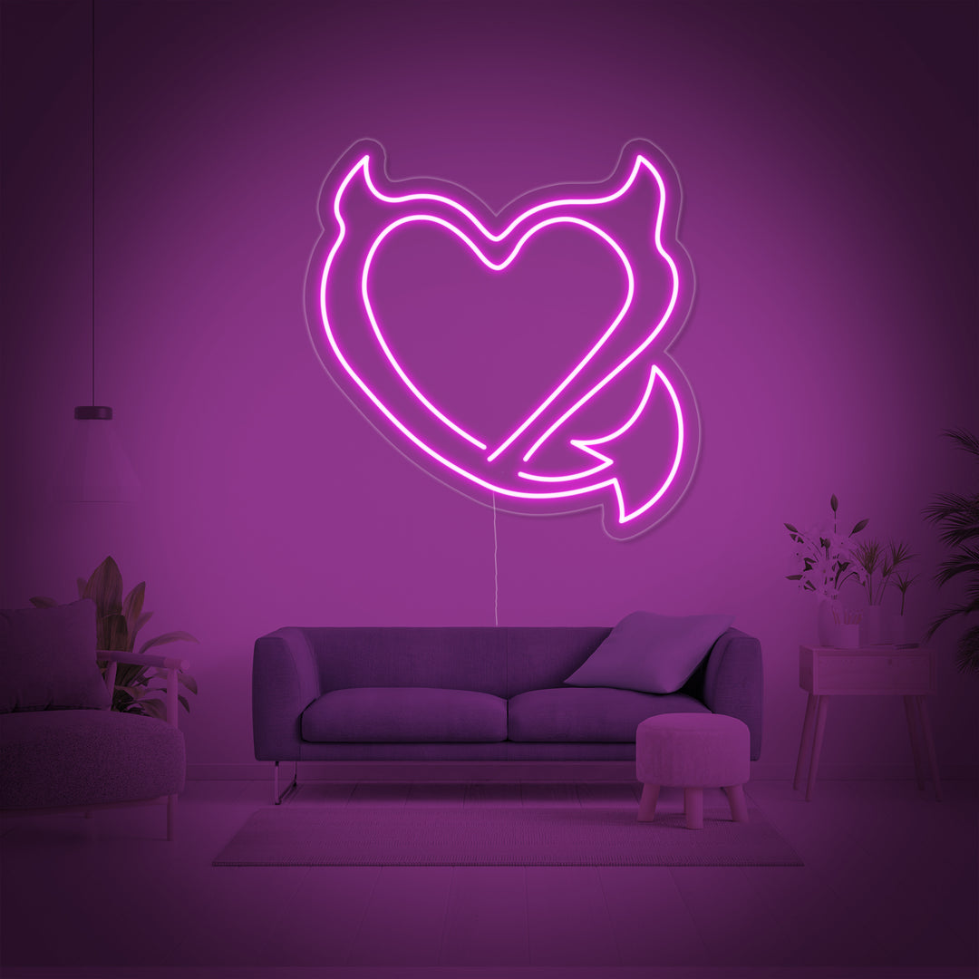 "Cuore Di Diavolo" Insegna al neon