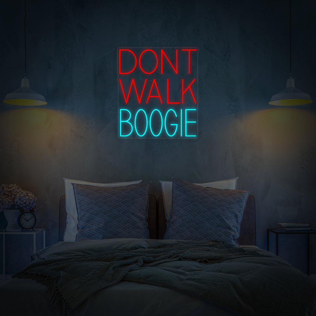 "Dont Walk Boogie Musica Su Vinile" Insegna al neon