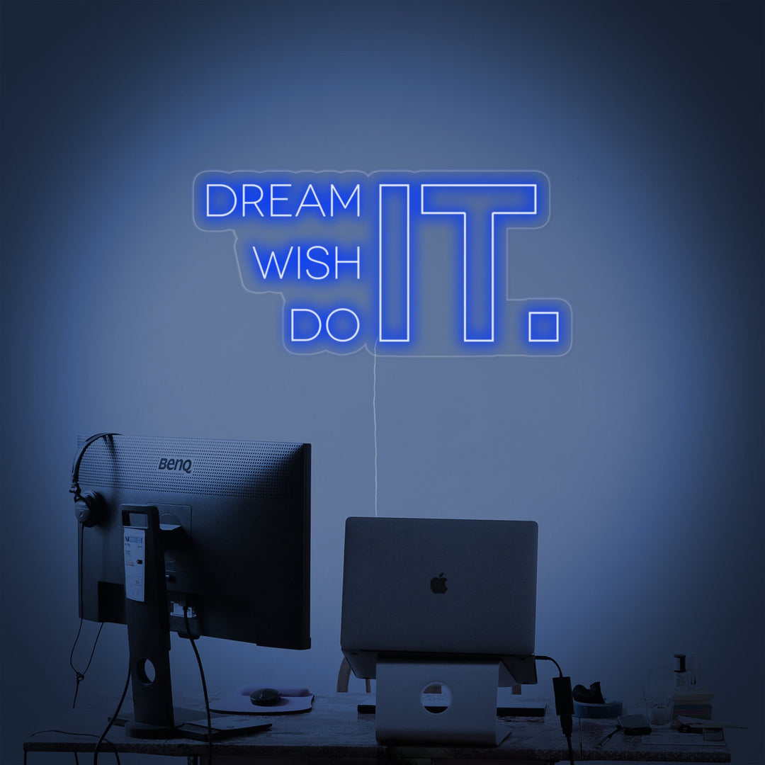 "Dream It Wish It Do It, Decorazioni Palestra, Citazioni Palestra, Citazioni Fitness, Citazioni Allenamento" Insegna al neon