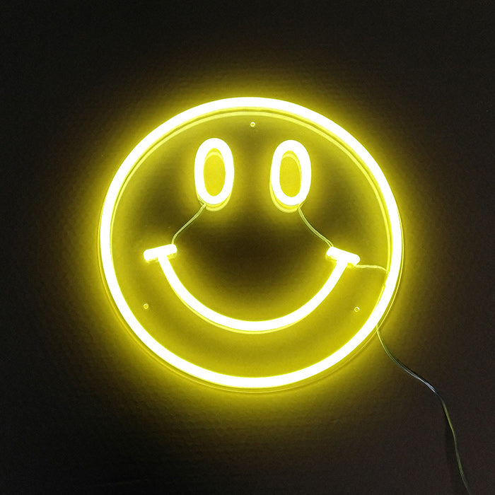 "Simbolo Elemento Emoji Faccia Sorridente" Insegna al neon