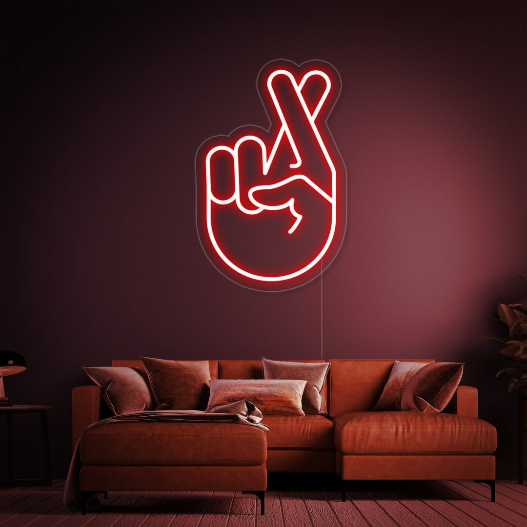 "Emoji Dita Incrociate" Insegna al neon