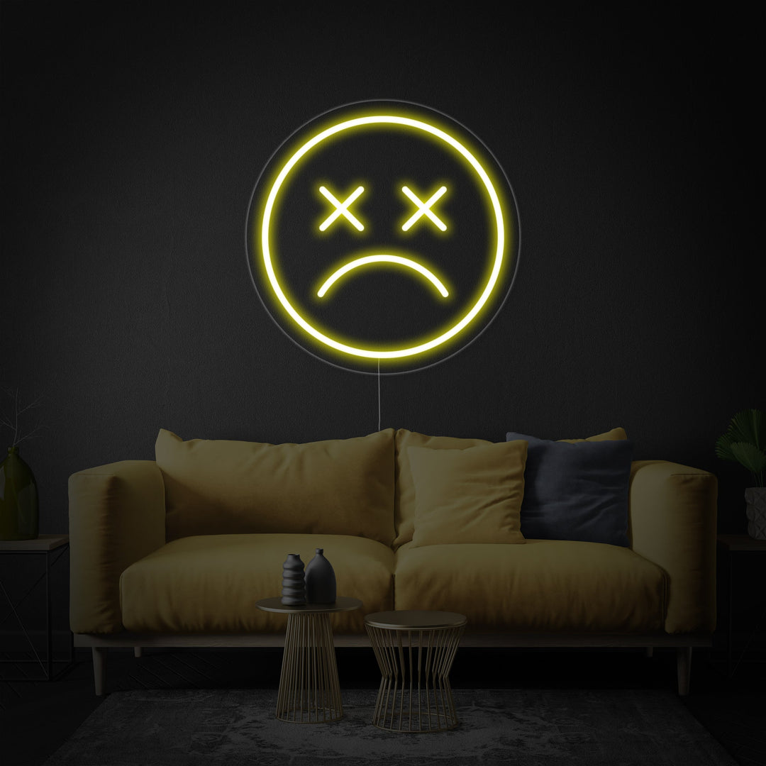 "Emoji Accigliata" Insegna al neon