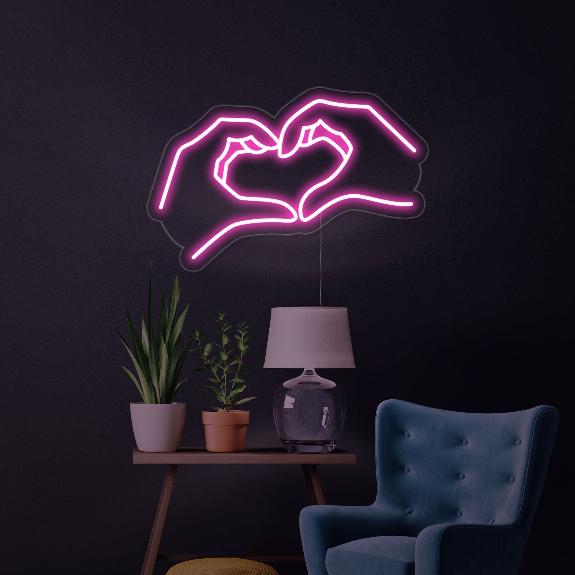 Emoji Mano Cuore Insegna al neon - Insegnaneon – INSEGNANEON