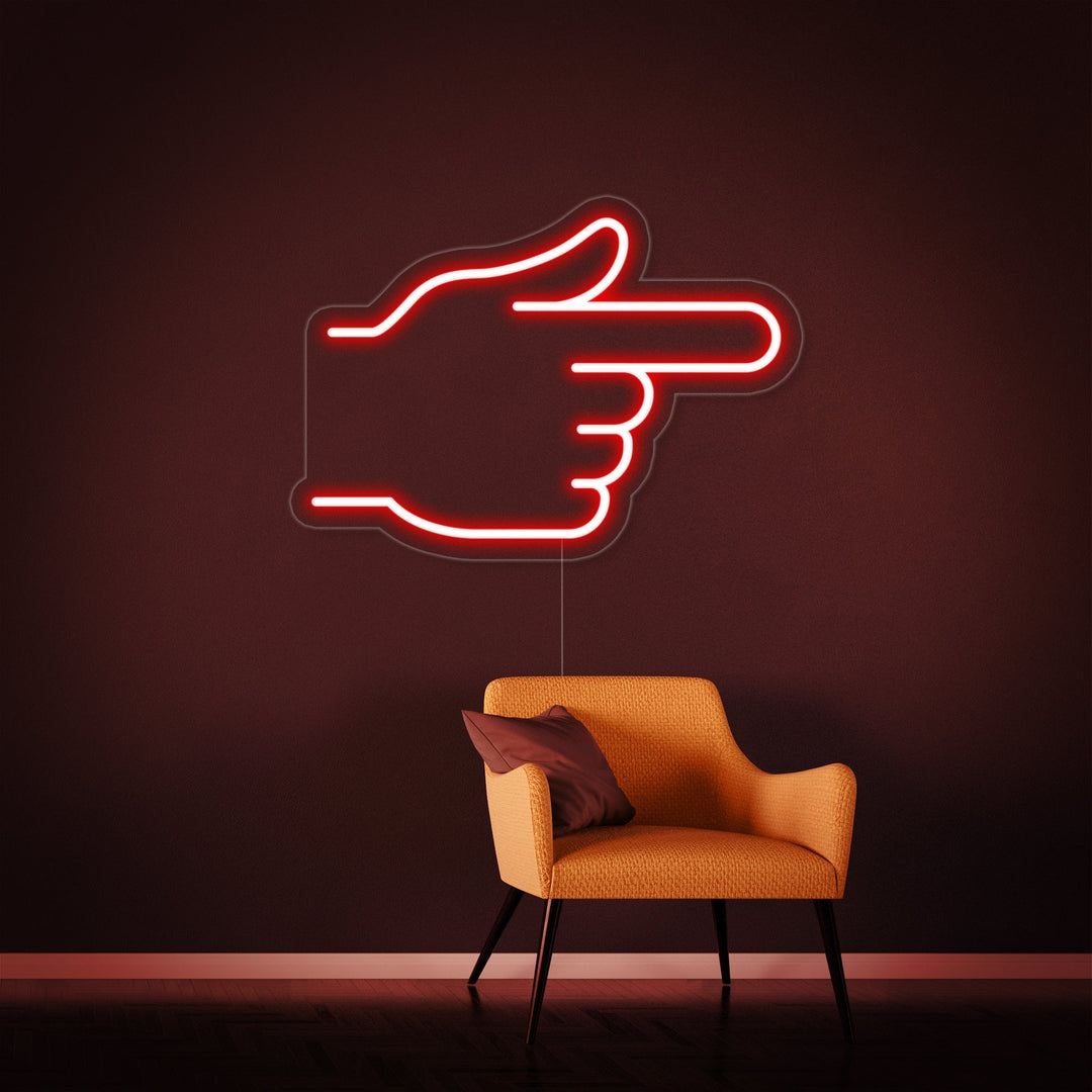 "Emoji Indice Di Destra" Insegna al neon