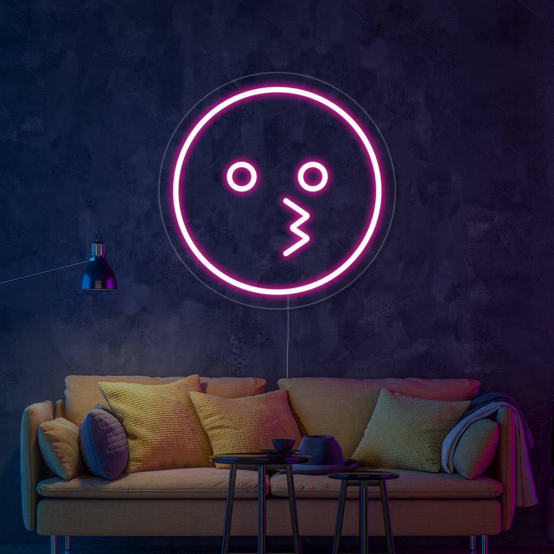 "Emoji Baciare" Insegna al neon
