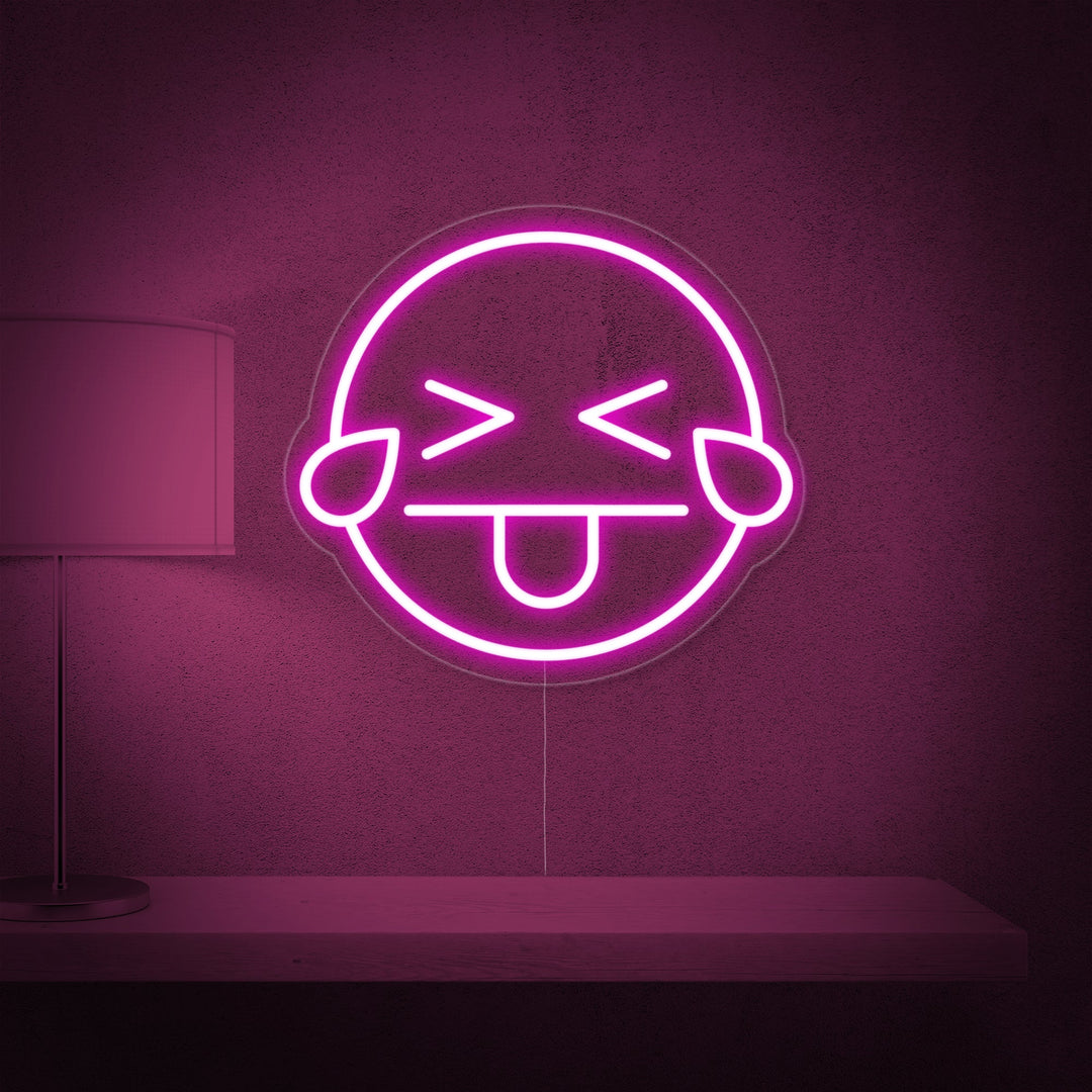 "Emoji Ridere Lacrime" Insegna al neon
