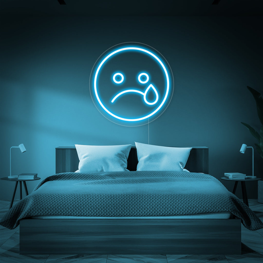"Emoji Lacrima Triste" Insegna al neon