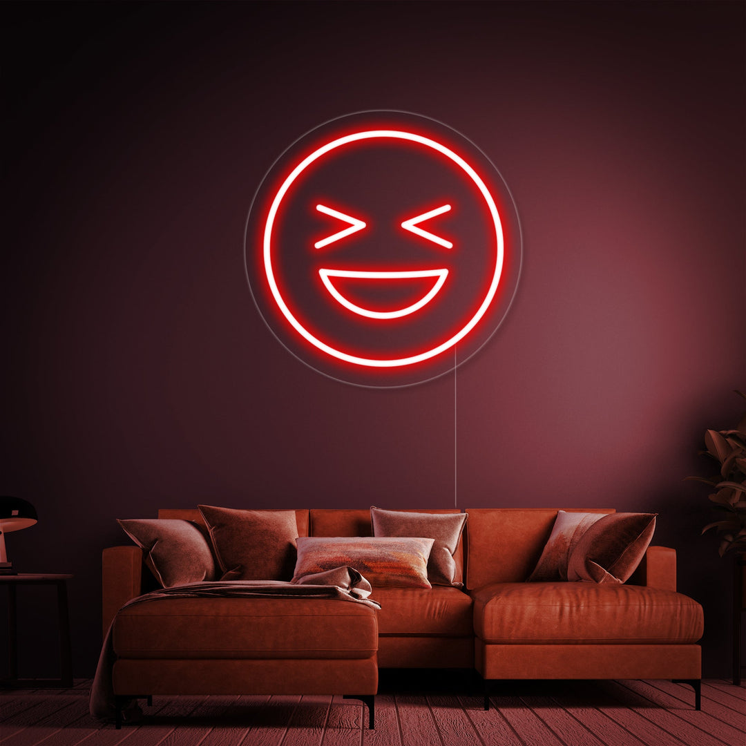 "Emoji Leggermente Ridente" Insegna al neon