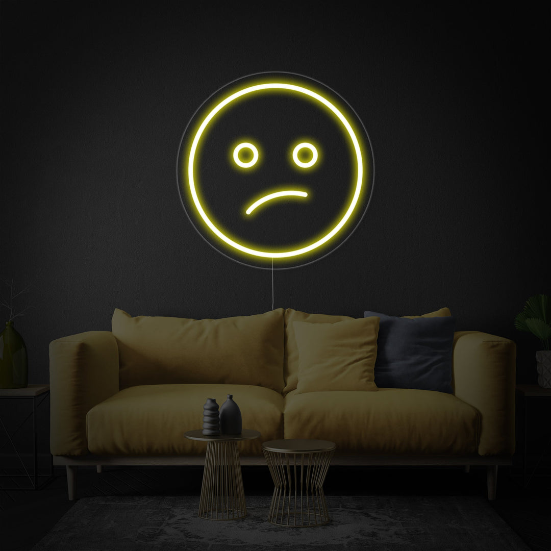 "Emoji Leggermente Triste" Insegna al neon