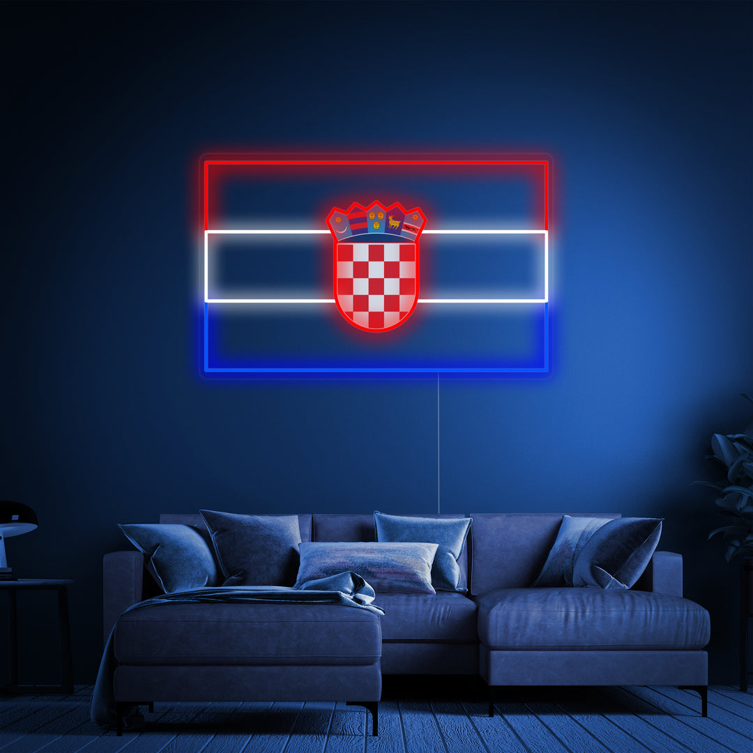 "Bandiera Della Croazia" Insegna al neon