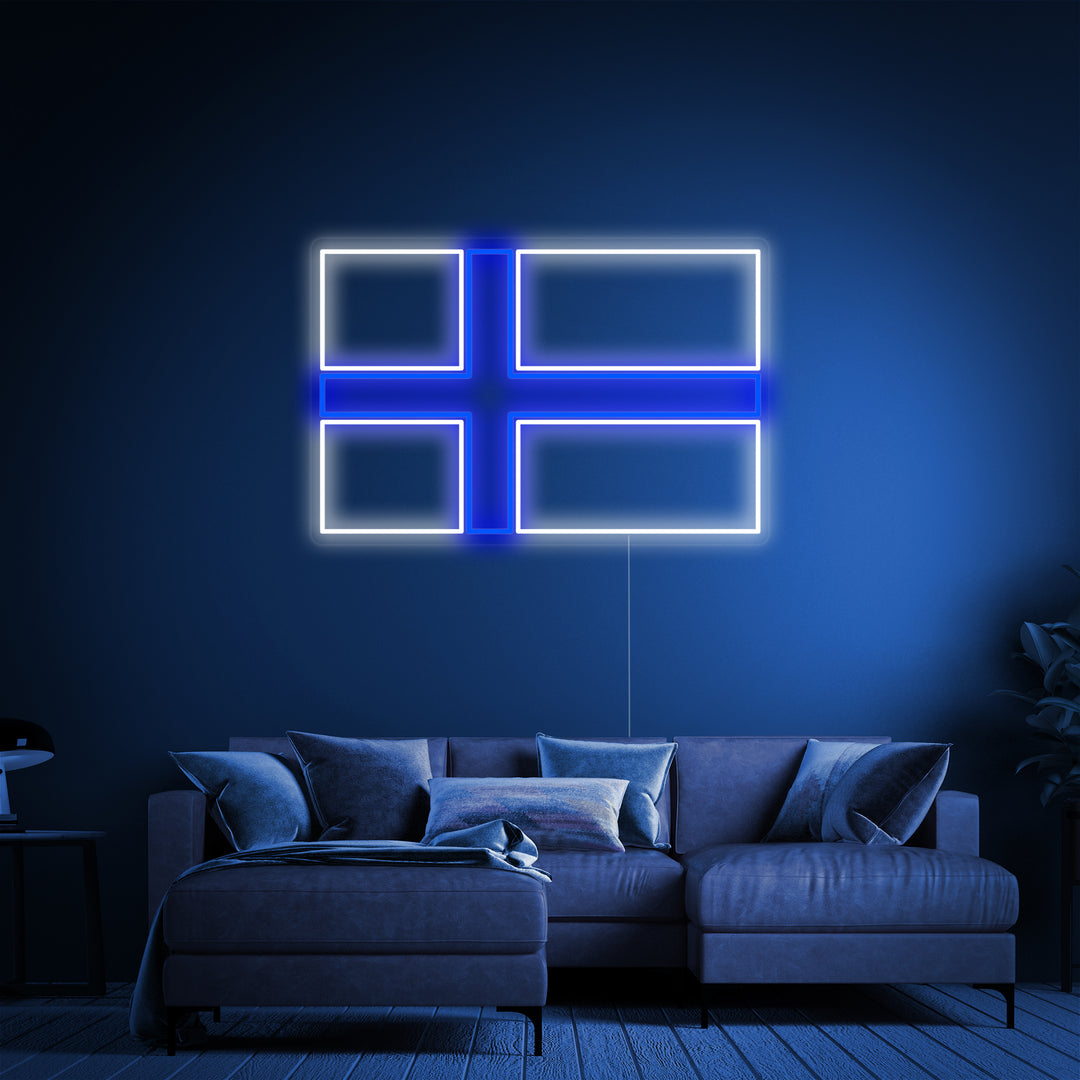 "Bandiera Della Finlandia" Insegna al neon