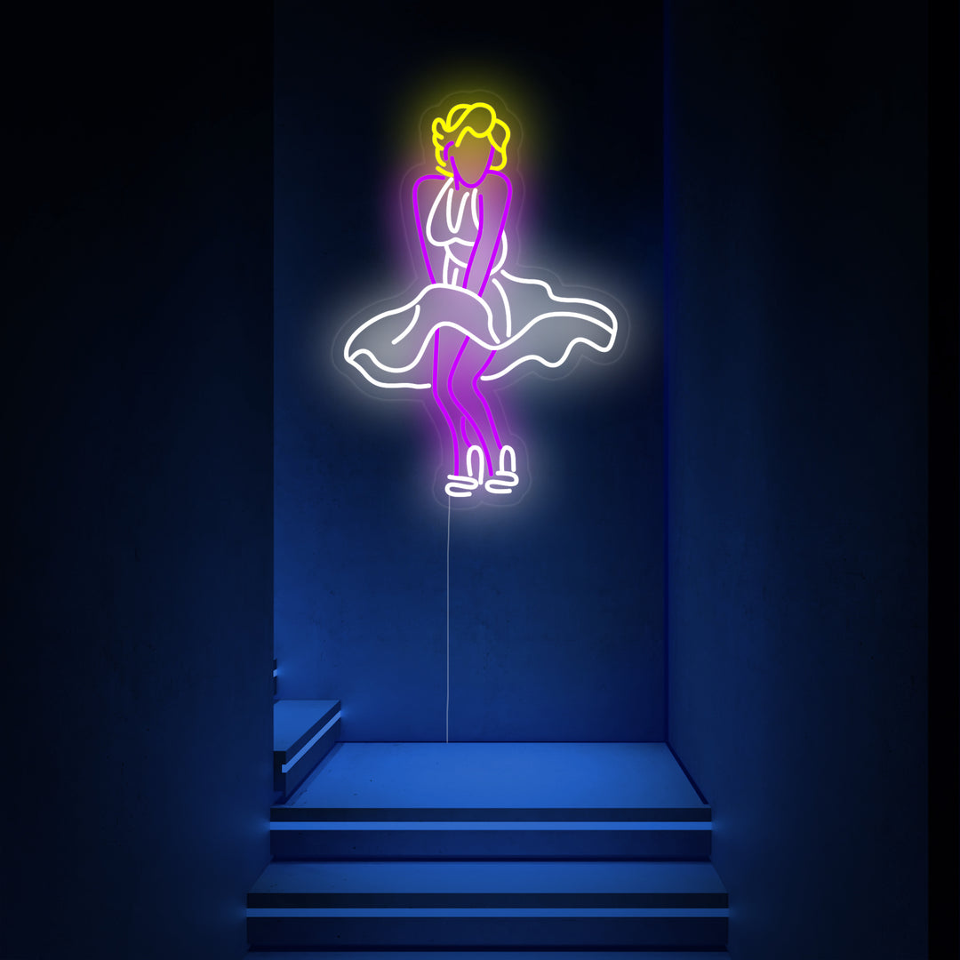 "Ragazza Danzante Con Gonna Volante" Insegna al neon