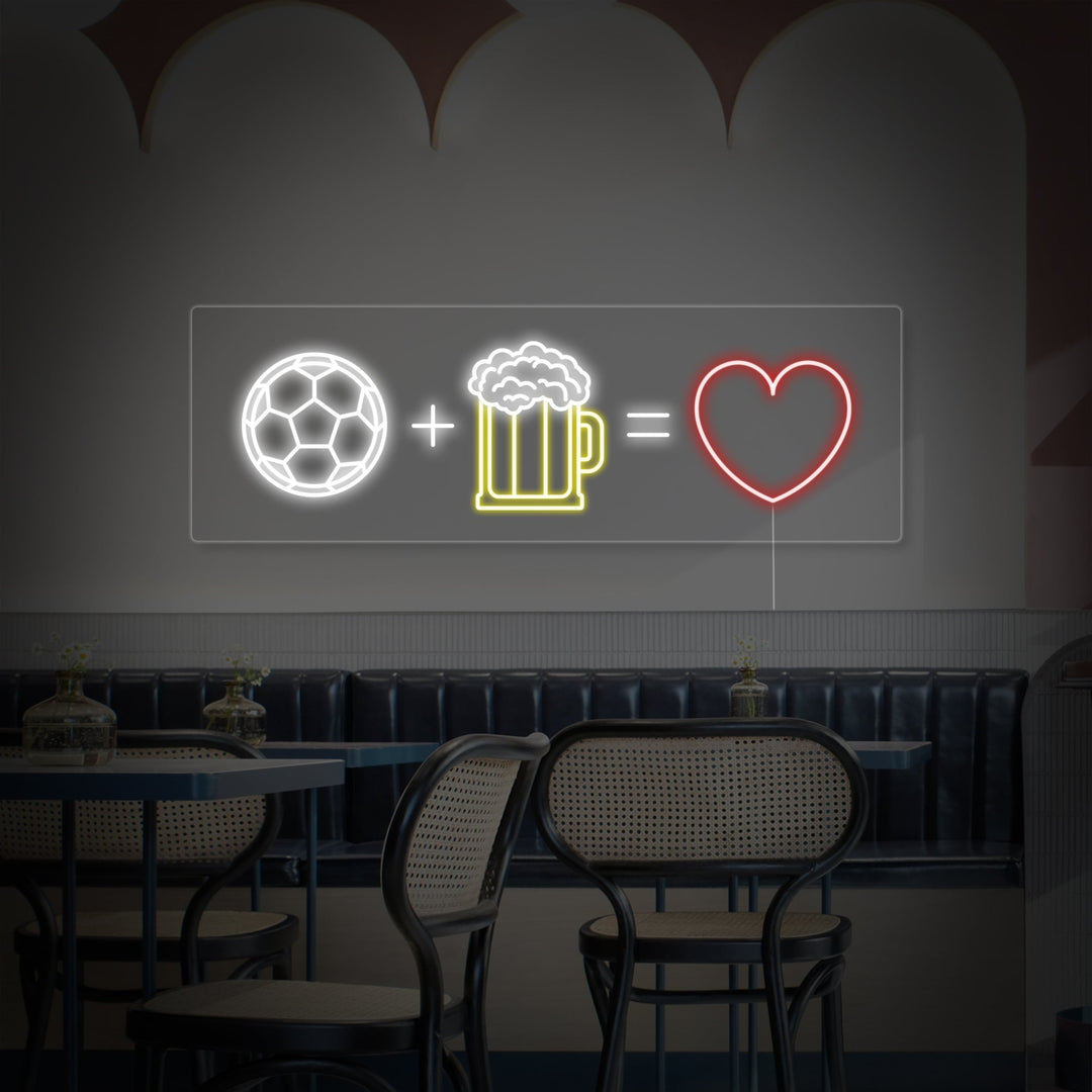 "Calcio Birra Cuore" Insegna al neon