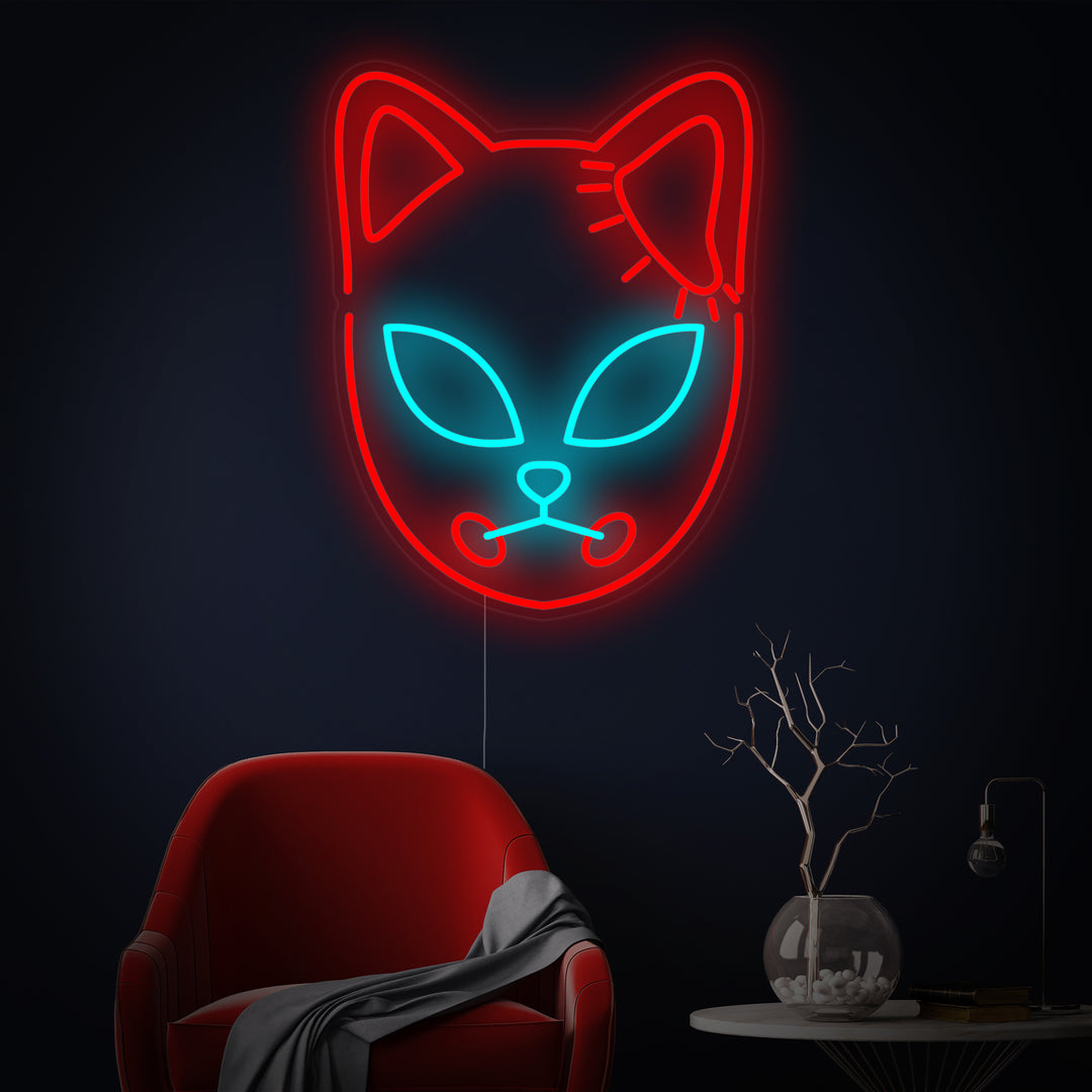 "Maschera Di Volpe, Manga Anime" Insegna al neon