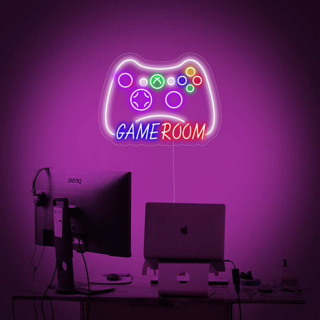 "Game Room, Decorazione Da Parete Per Giochi" Insegna al neon