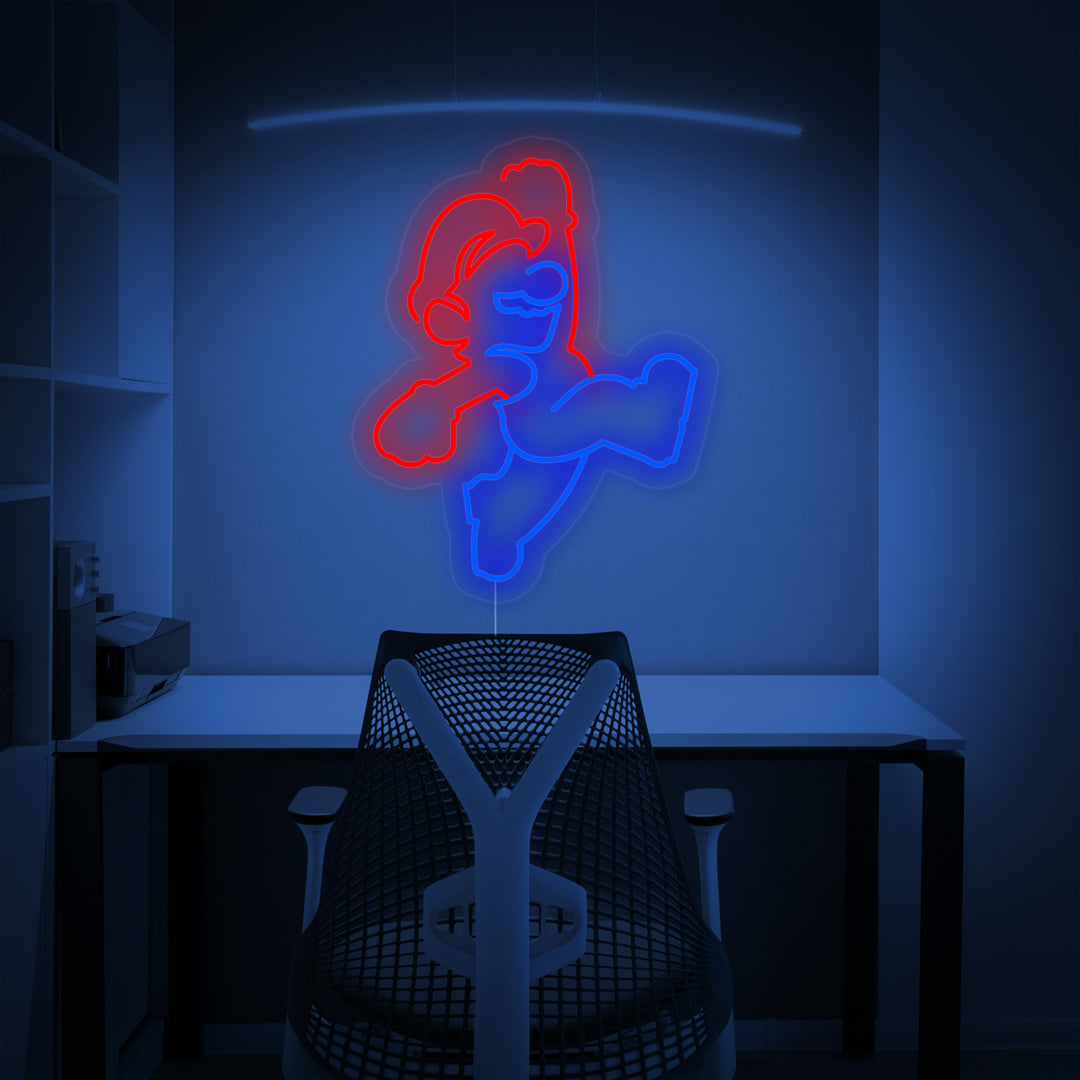 "Super Mro Decorazione Sala Giochi" Insegna al neon