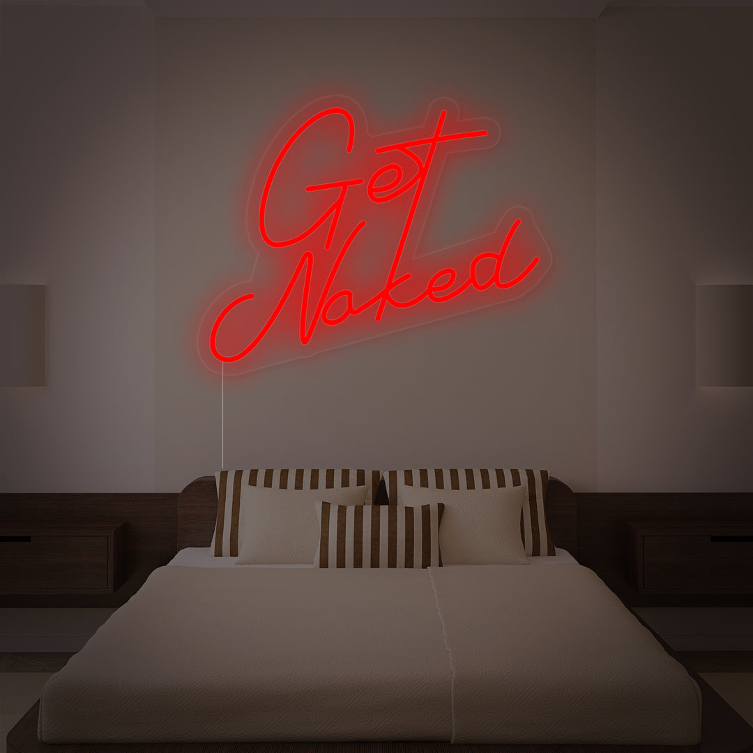 "Get Naked Bathroom" Insegna al neon