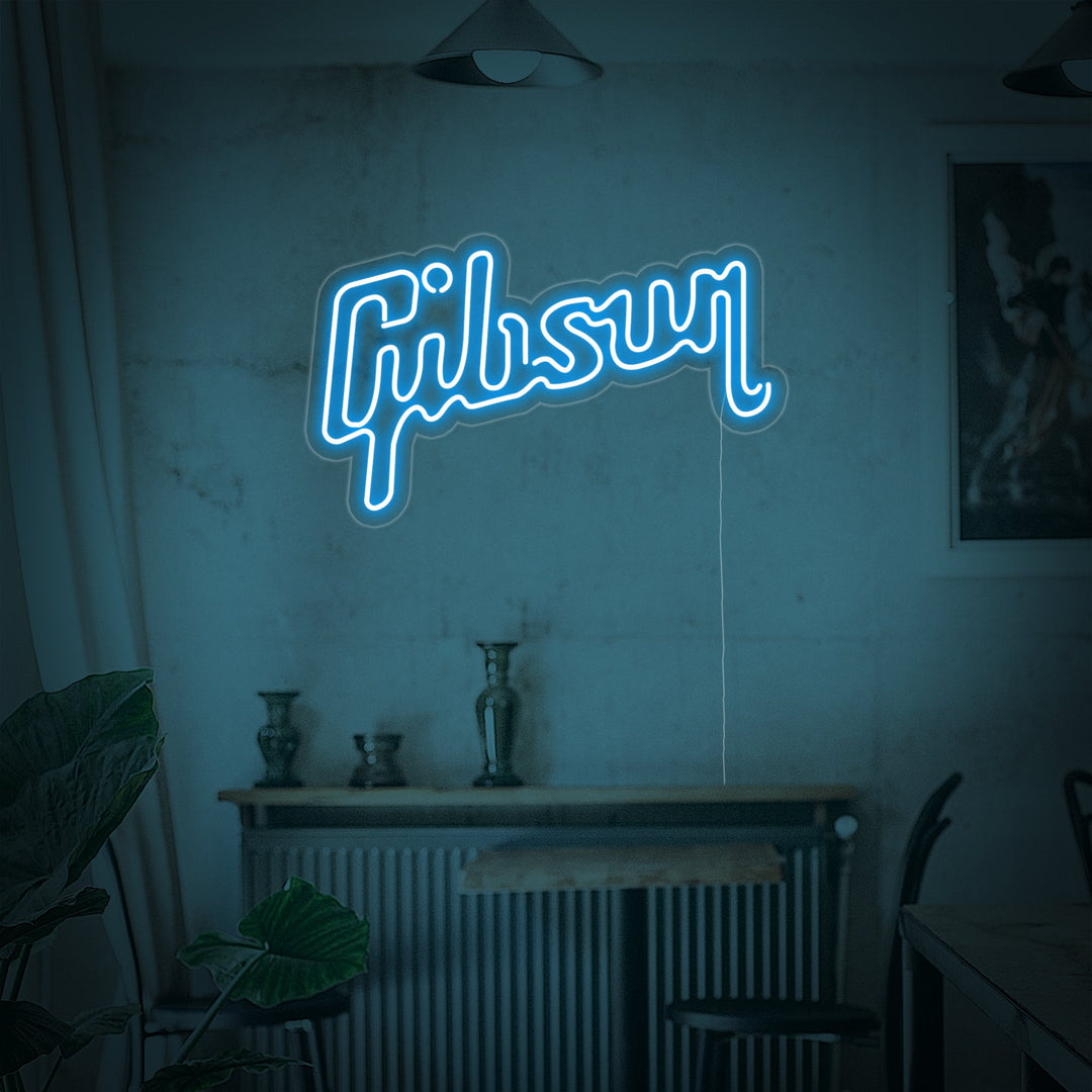 "Gibson, Musica, Chitarra" Insegna al neon