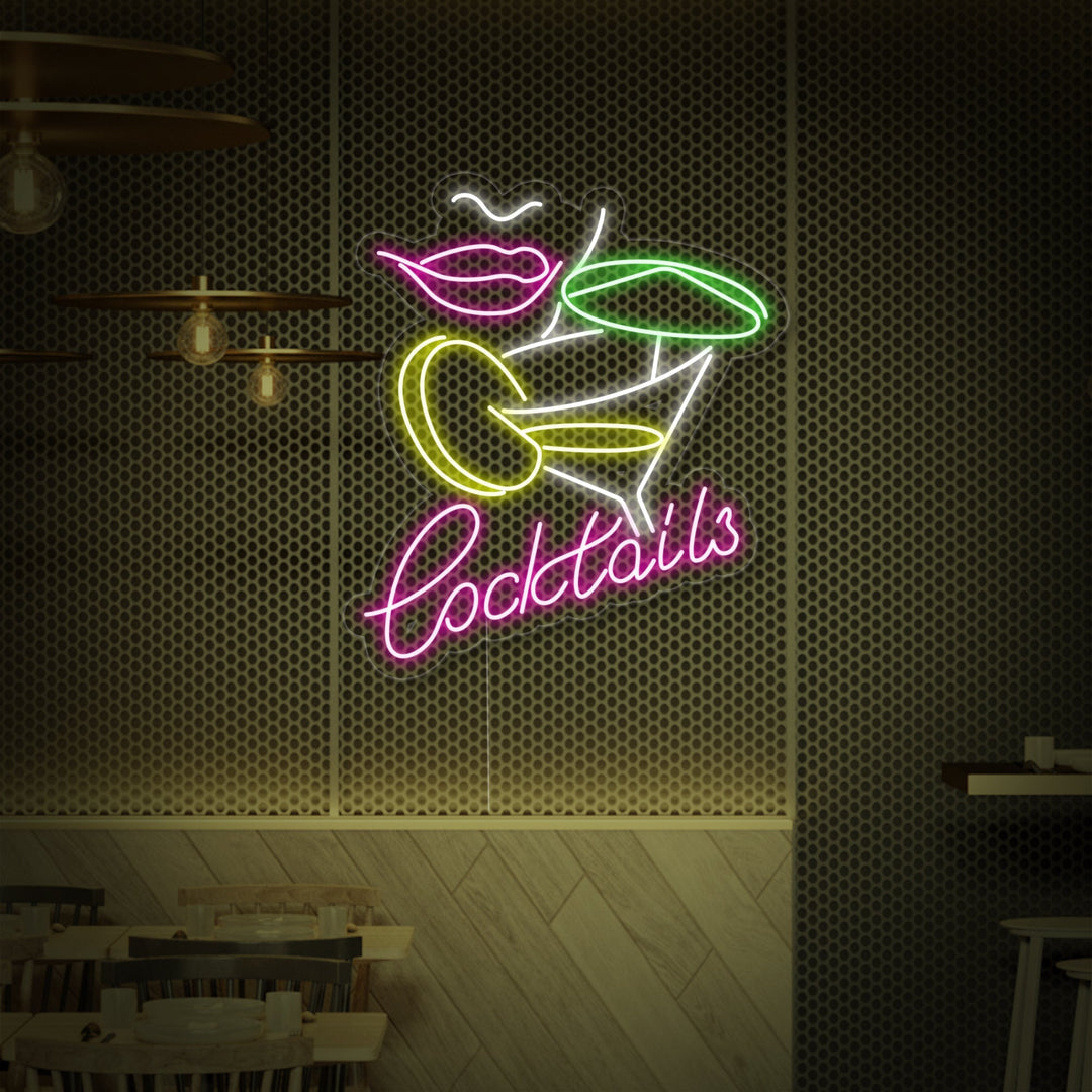"Gin Tonic Cocktail Donna Bar" Insegna al neon