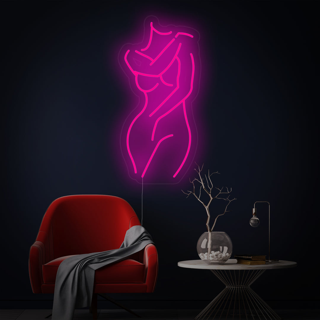"Silhouette Del Corpo Di Una Ragazza" Insegna al neon