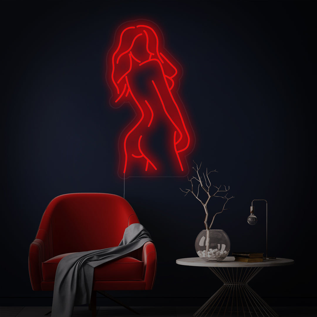 "Ragazza Donna Signora Corpo Elegante" Insegna al neon