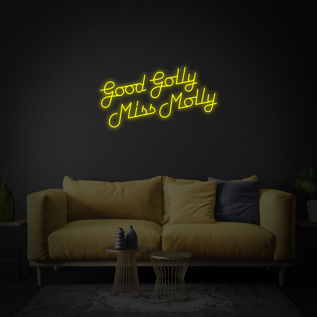 "Musica Rock Good Golly Miss Molly" Insegna al neon