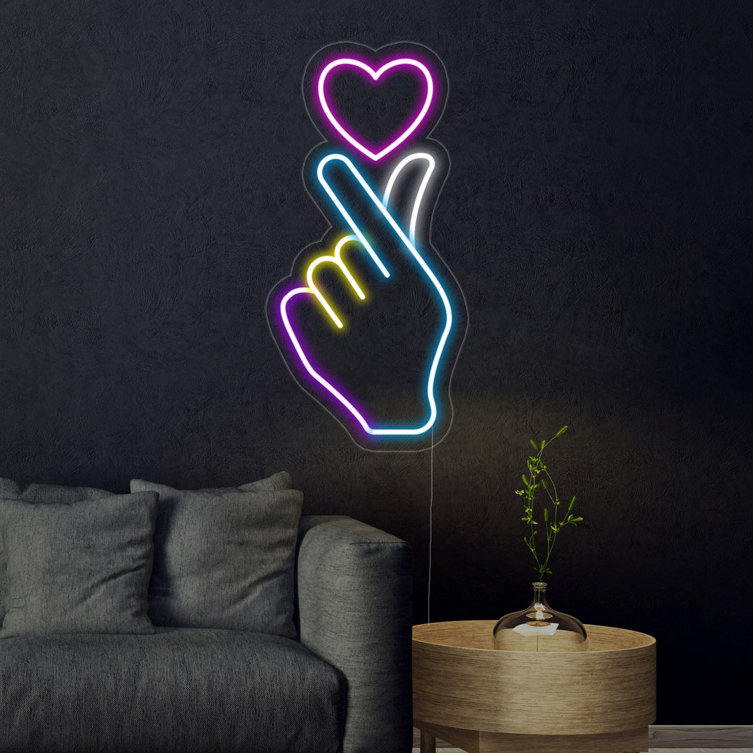 "Mano Cuore" Insegna al neon