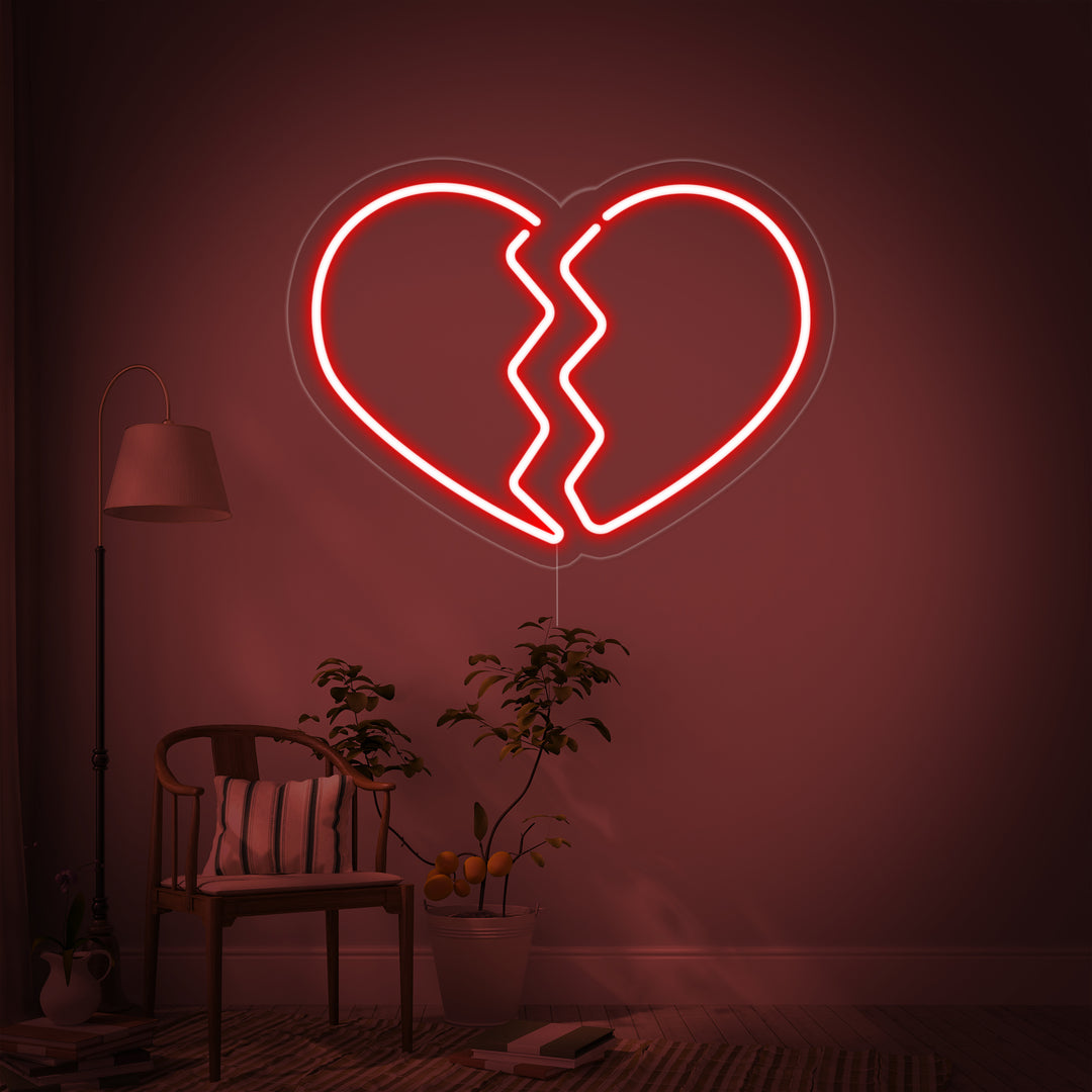 "Cuore Spezzato" Insegna al neon