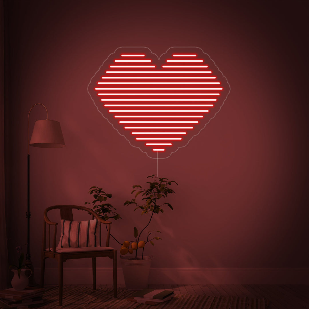 "Linea del cuore" Insegna al neon