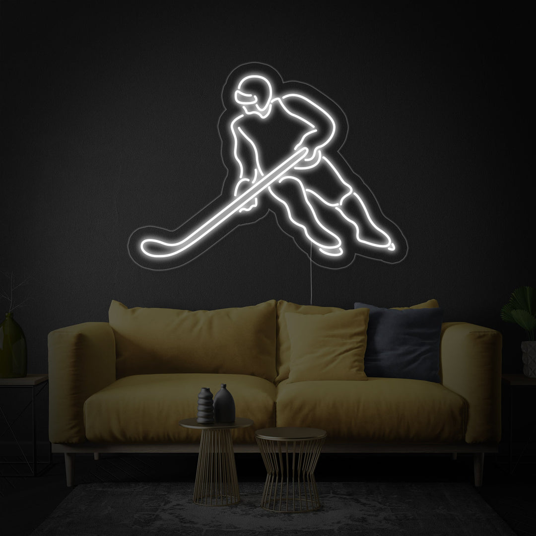 "Giocatore Di Hockey" Insegna al neon